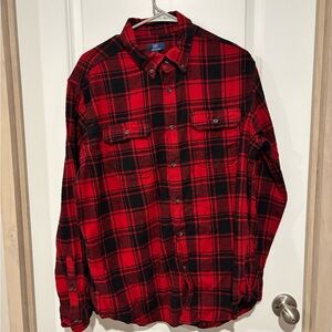 George Men's Red and Black Checkered Shirt